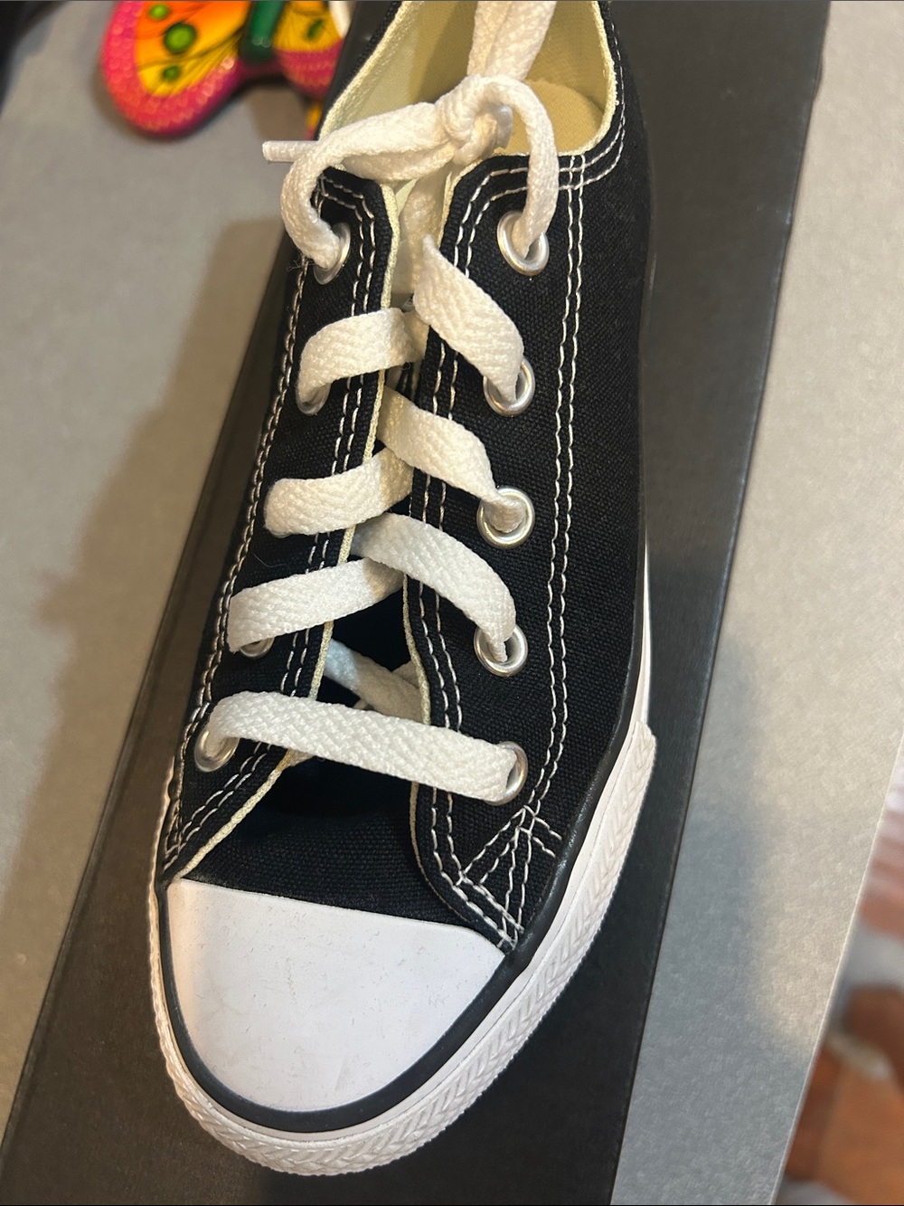 Converse Black and White Low-Top Kids Sneakers